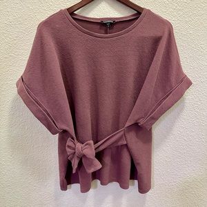 Express Purple Dolman Sleeve Top with Tie Detail Size L